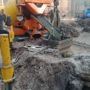concreting of building pile